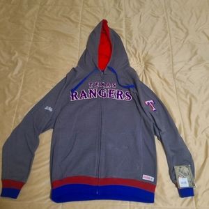 Stitches - Texas Rangers Baseball Hoodie - Red, Blue, and Grey